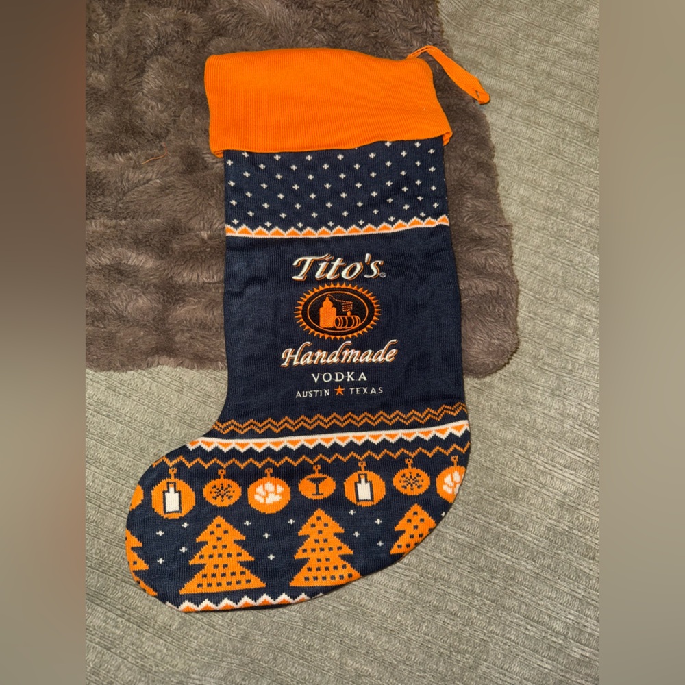 Tito's Festive Orange and Blue Socks